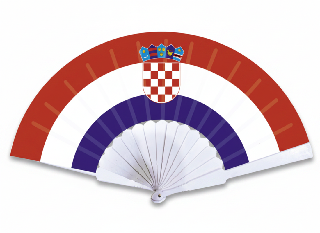 Croatia folding hand fan in country colors