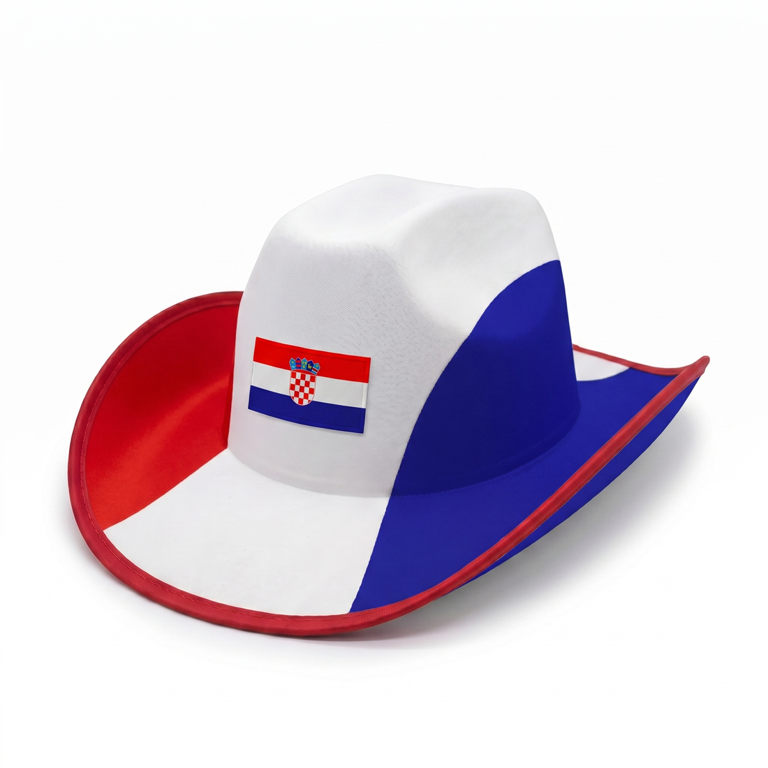 Croatia fan cowboy hat, polyester, one size fits most